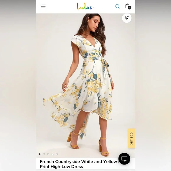 Lulus Dresses Nwot Lulus French Countryside White And Yellow
